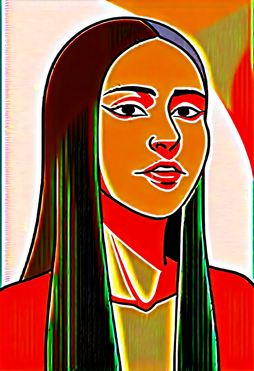 1 chica, animal_oreja_pelusa, animal_orejas, golpes, justo_espalda, negro_Cabello, rubor, senos, cen_orejas, cerrado_boca, Cejas_visible_Through_Cabello, verde_eyes, gris_fondo, Cabello_entre_eyes, karyl_(princesa_conectar!), largo_Cabello, mirando_en_espectador, Medio_senos, multicolor_Cabello, camisa, simple_fondo, sin mangas, sin mangas_camisa, solo, superior_cuerpo, blanco_fondo, blanco_camisa,