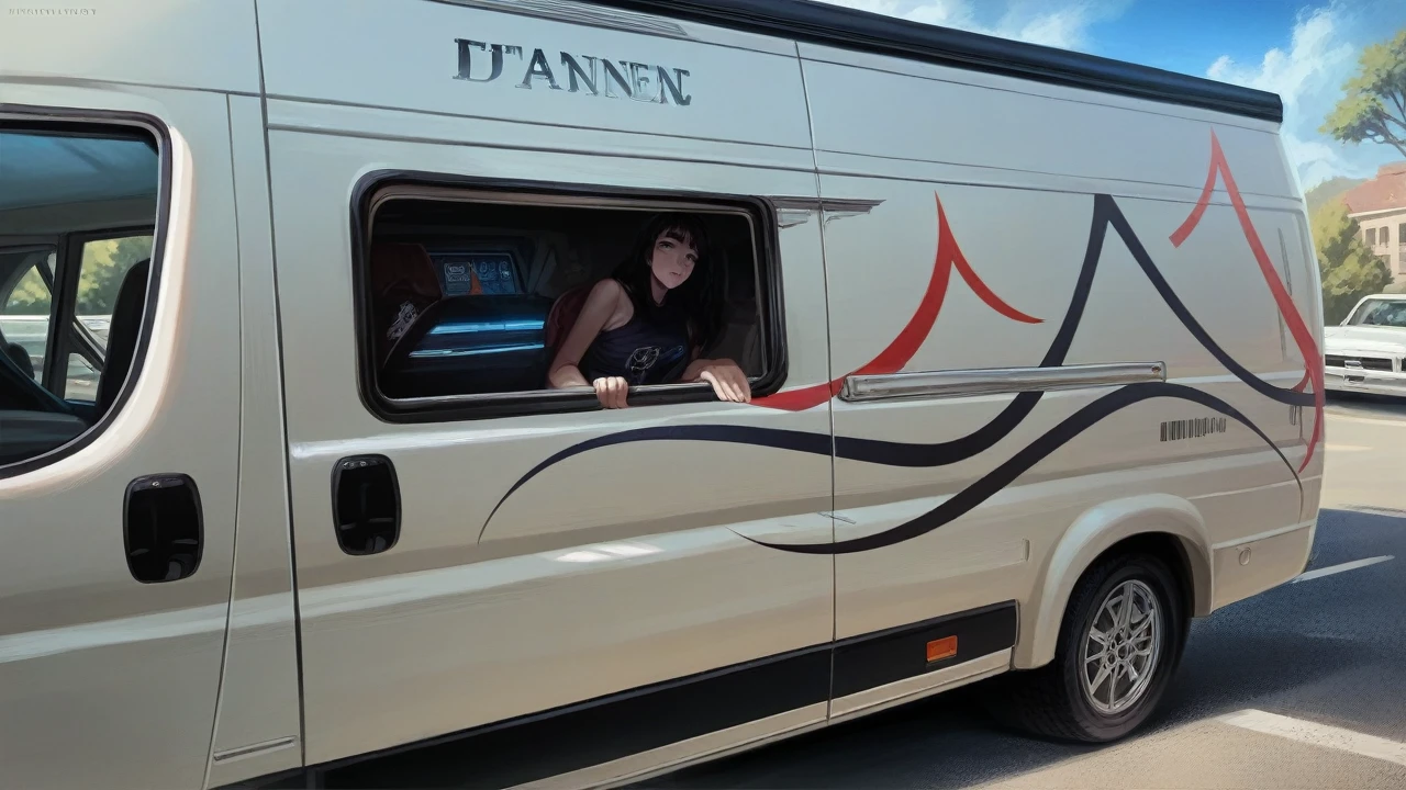 a van with the words "Julia's Baps" written in big black letters on the side, highly detailed, 4k, photorealistic, dramatic lighting, studio lighting, ultra-detailed, vibrant colors, glossy finish, pristine condition