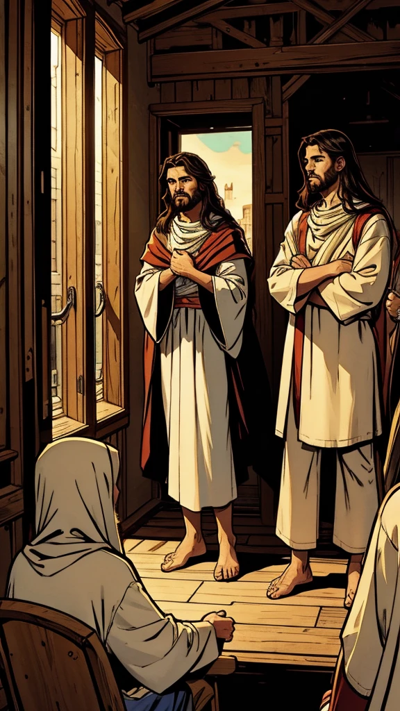 Jesus talking to his disciples 