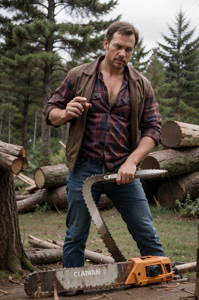 lumber jack with chainsaw