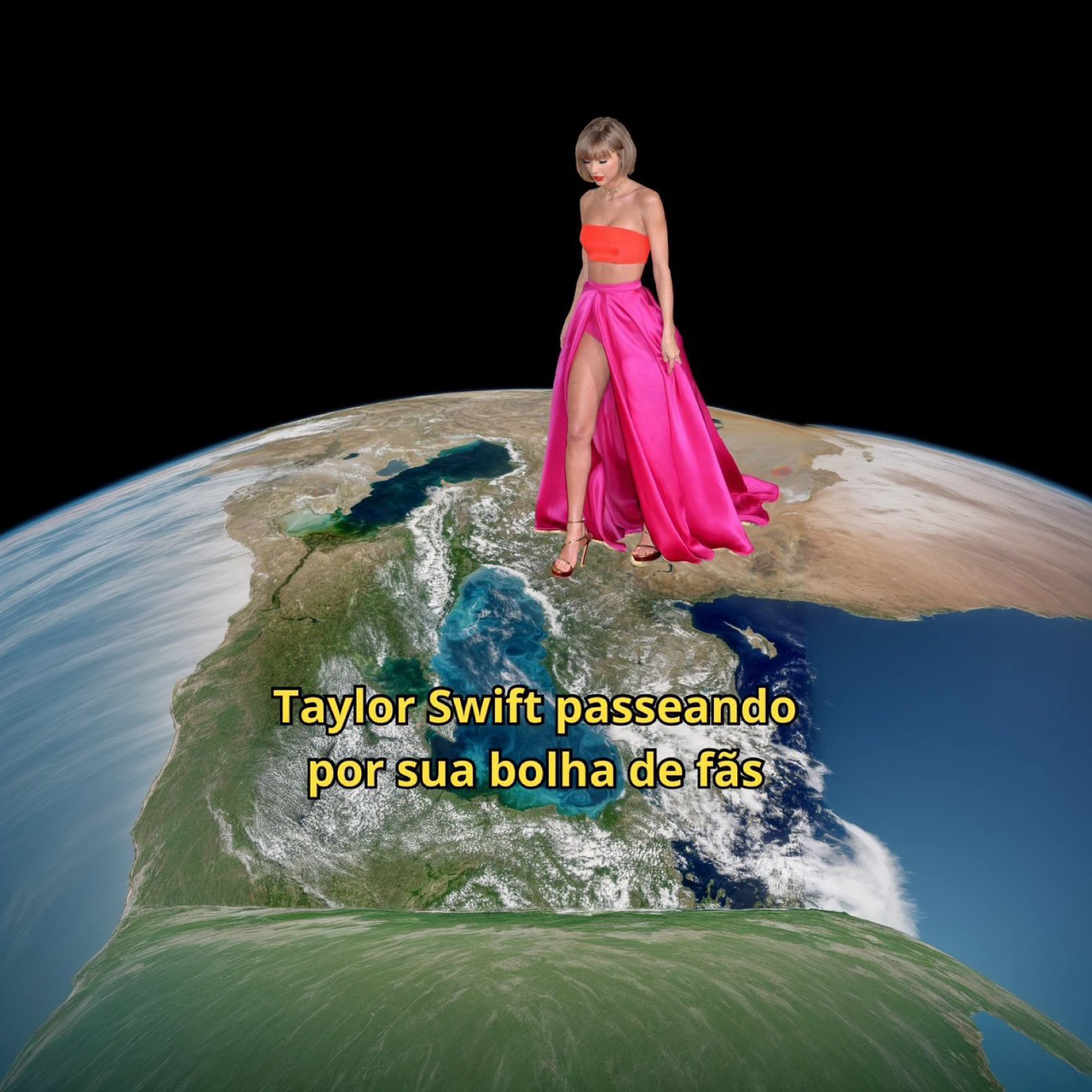 Planeta terra com plateia, luzes, a crowd
