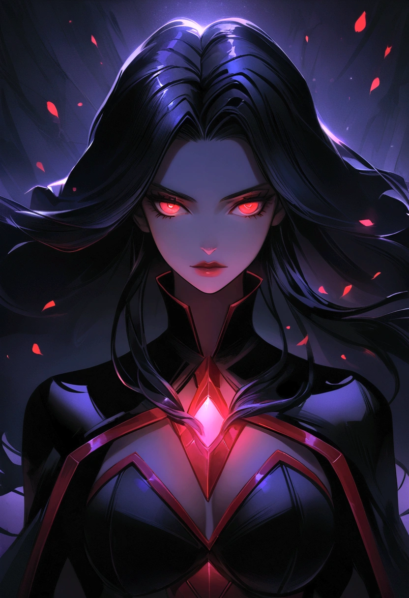 Character Scarlett witch from marvel universe, dark ness, Glowing scarlet eyes, , Very dark colors, Dark-light particles,  Mshiff, Wallpaper Art, UHD wallpaper