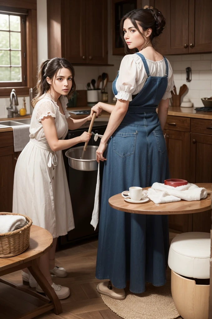 Imagens de recorte, of a woman with a lot of domestic chores