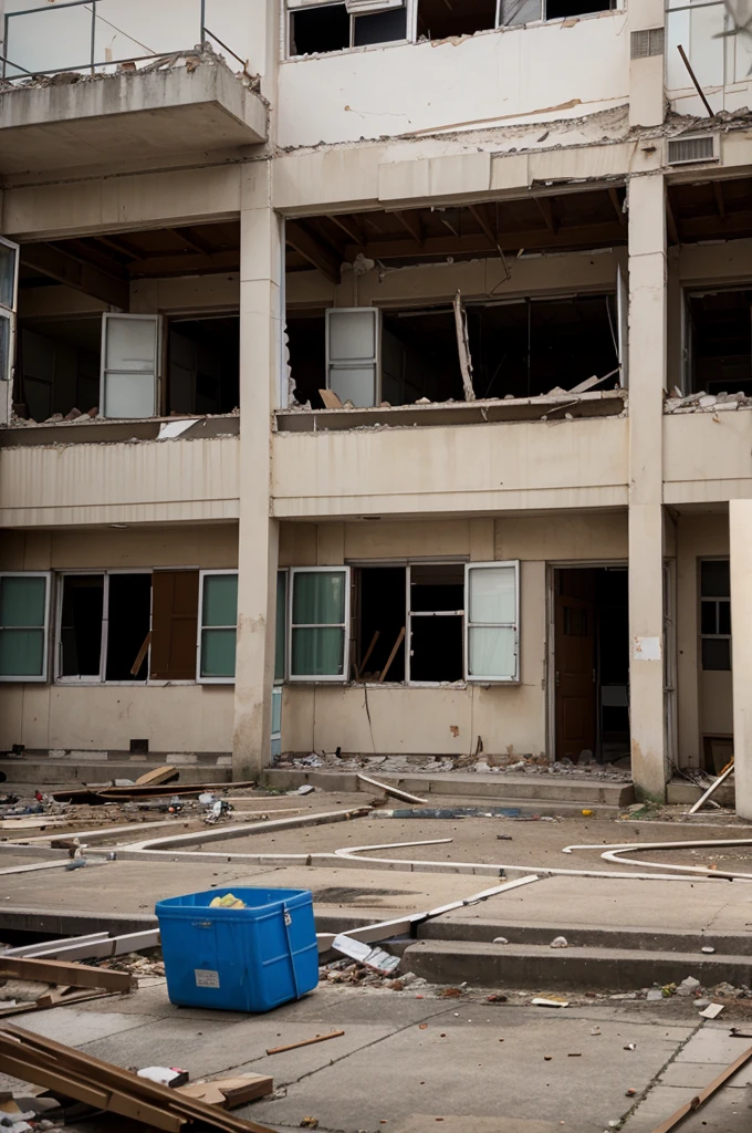 The school building is damaged, elementary school students are still studying