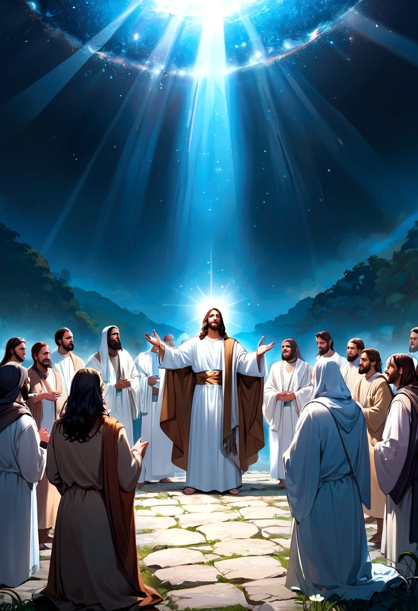 Jesus talking to his disciples