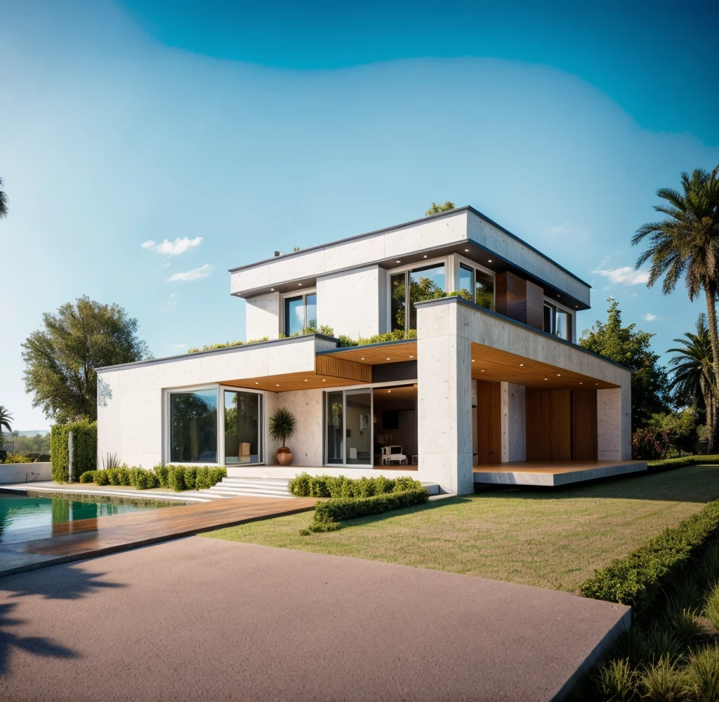 The house, The town house is made from white walls, beautyful light, beautyfulday, sunny, Many red bougainvilleas along the road:1.3, lovely youthful feeling :1.2, sunlight at 12 noon, Very beautiful shadows