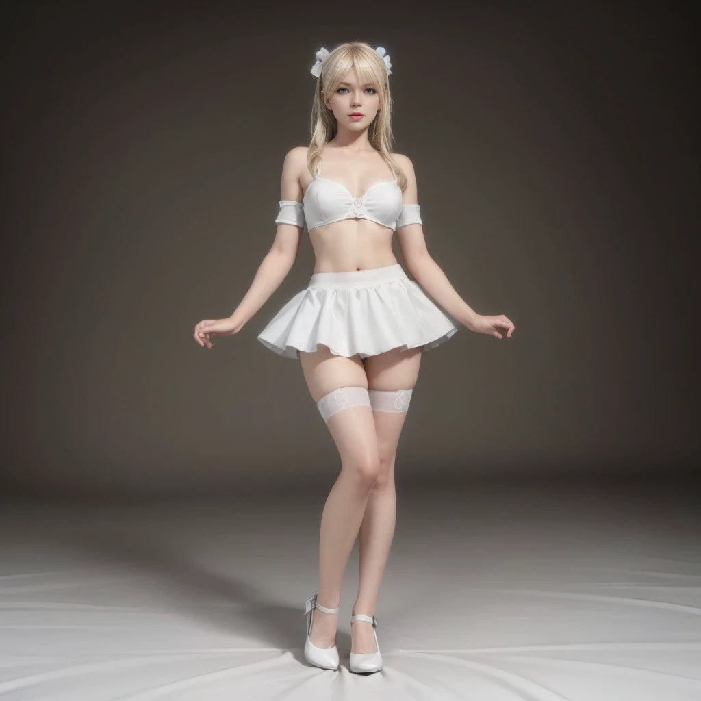 Marie Rose, light blue eyes, (best quality, ultra-detailed), (realistic:1.37), beautiful and detailed face, ultra-realistic texture, delicate face, delicate body, red lipstick, bright colors. High definition, 8k.