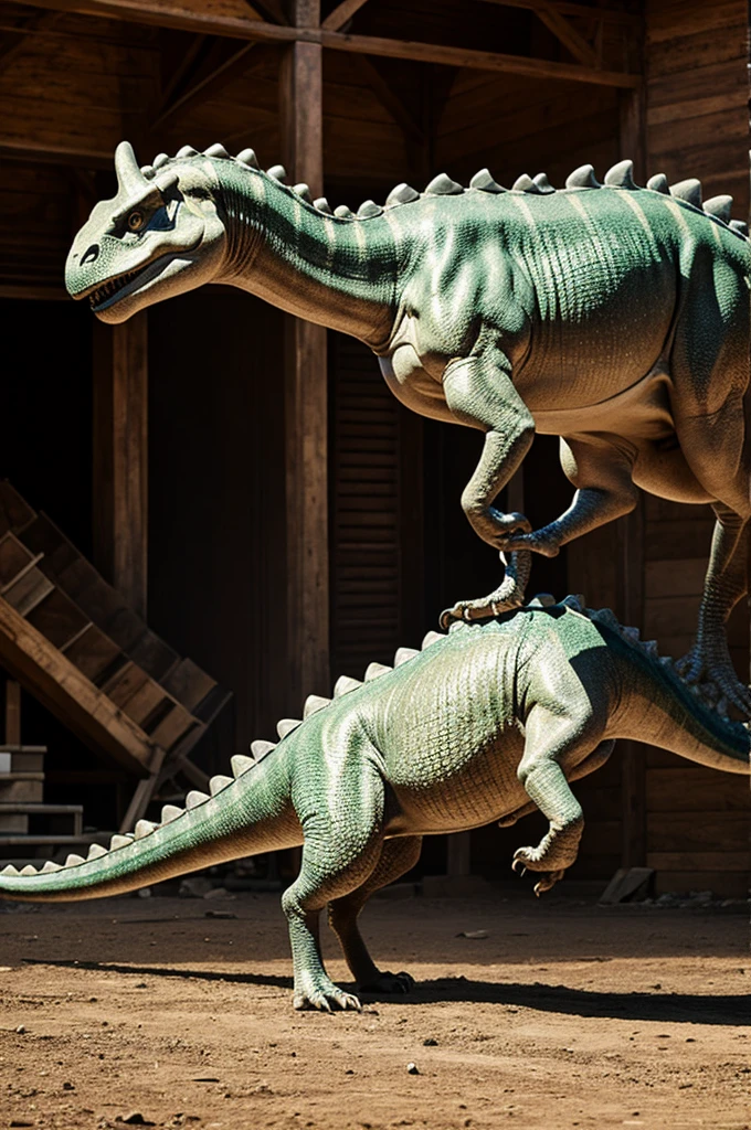 Dinosaurio realista y posando 