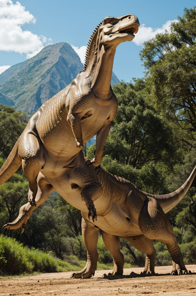 Dinosaurio realista y posando