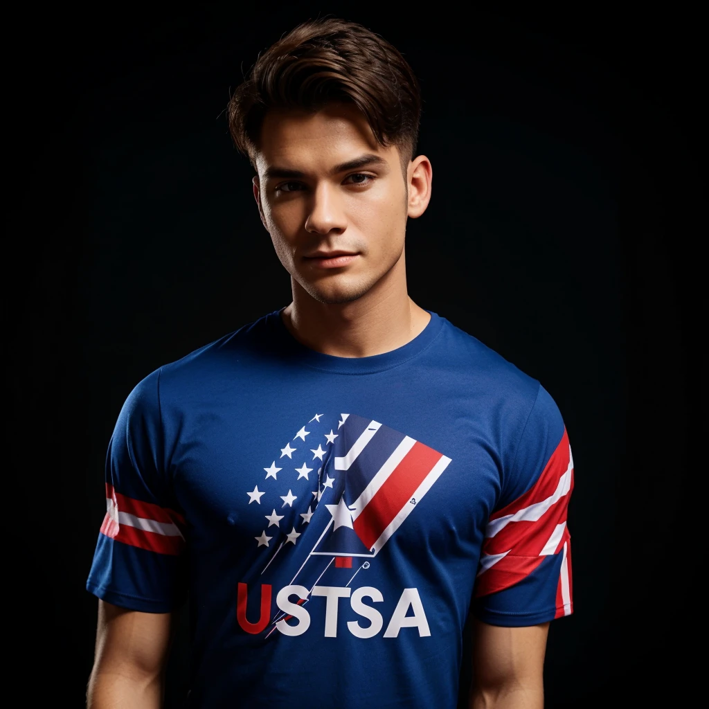Your task is to generate a ,usa-style,hiphopfashion,t-shirt,Imagine a high-end t-shirt that with modern trends. like perfect fabric,and dwon shoulder,for mens,crazy Printing,hafe sleeve,