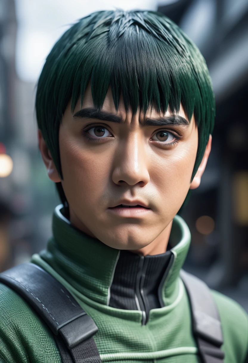 rock lee from naruto, real life, ultra detail, realistic, photography, cinematic lighting