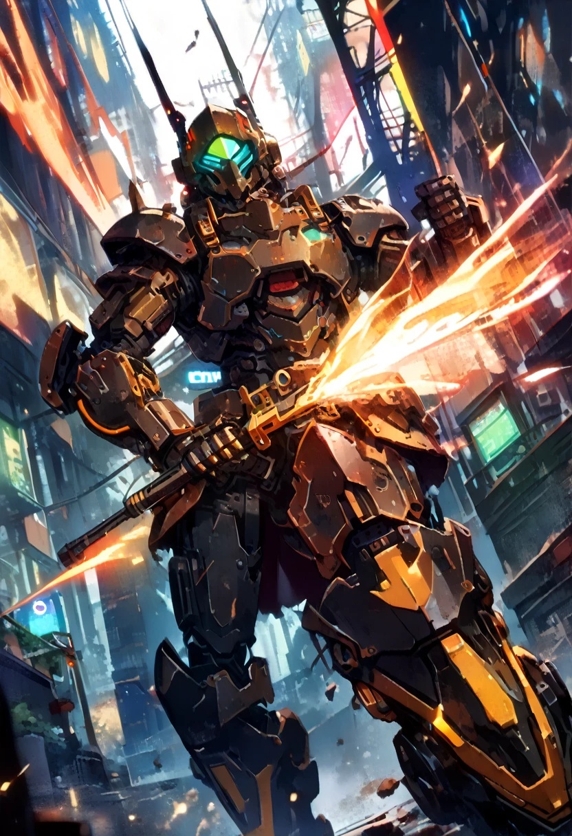 a cyberpunk pirate robot with glowing golden eyes, (Single eye patch:1.3), highly detailed mechanical body, intricate metal armor, leather outfit, steampunk accessories, dramatic lighting, moody dark background, hyper detailed, 8k, photorealistic, cinematic, dramatic lighting, dynamic pose