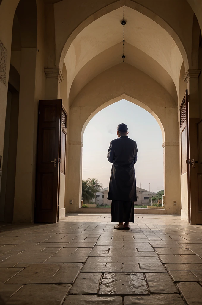 many people are praying or worshiping at the mosque celebrating Eid al-Adha with the words Happy Eid al-Adha, By JenoTopia