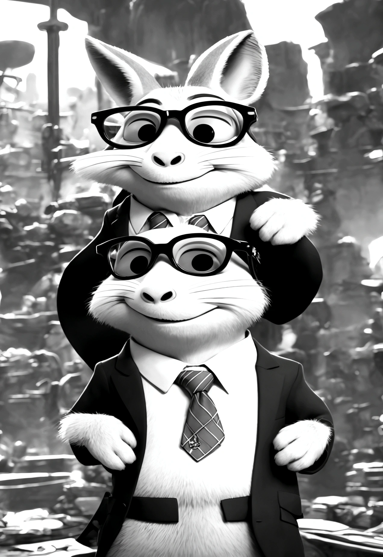 fox dressed in a suit and glasses standing with his hands in his pockets, style of zootopia, movie character, zootopia movie style, zootopia style, looking heckin cool and stylish, in style of zootopia, in style of disney zootopia, rabbt_character, fox stylized furry, anthropomorphic gangster fox, multiple poses and expressions, 4 poses, full body, white background, black sunglasses