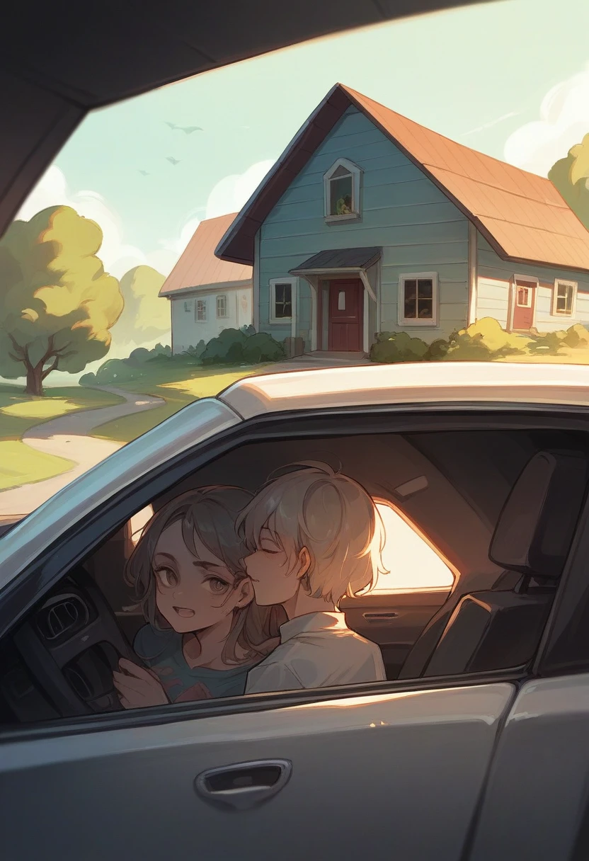 A waterfull in house in car