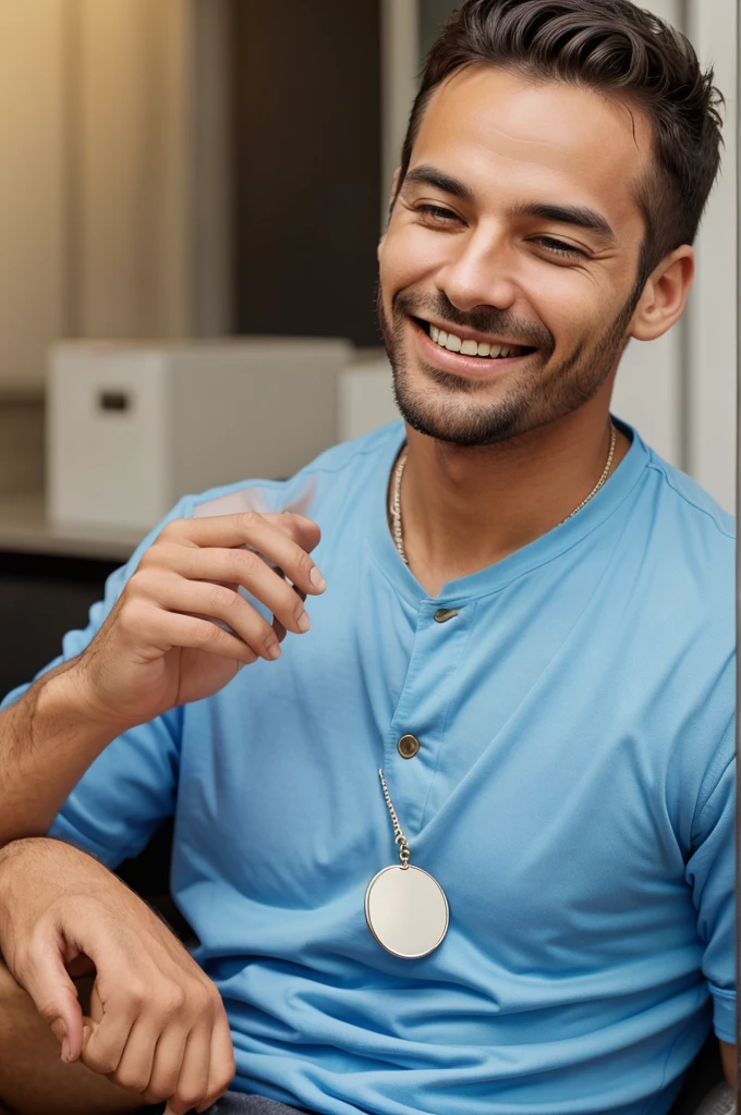 A man was happy because some amount of money is deposited into his account 