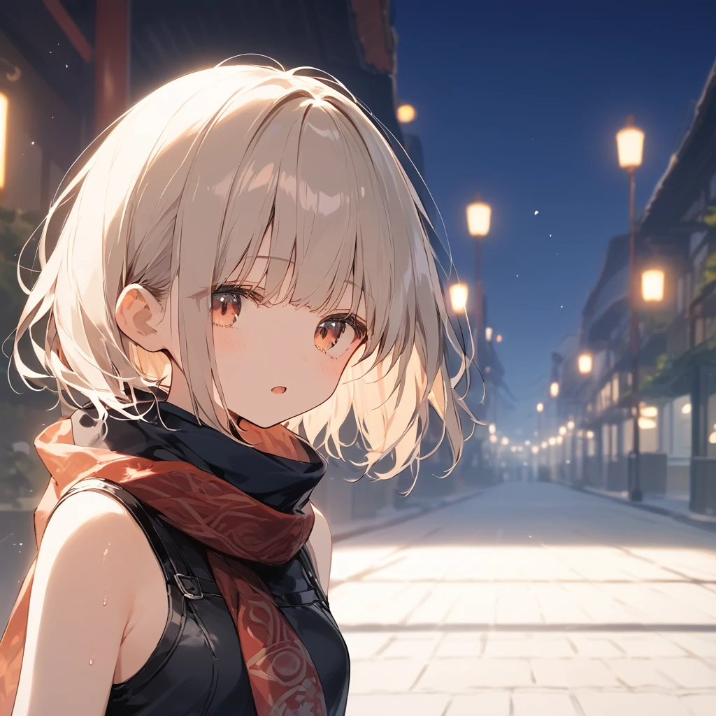 score_9, score_8_up, score_7_up, source_anime, best quality, masterpiece,ultra-detailed,official art, absurdres, highres, waifu2x, break,1girl, ninja, short hair, blunt bangs, small breasts,beautiful detailed eyes, expressionless, sleeveless, scarf, sweat, in mission, open mouth, (yawn:0.3), sleepily, night, outdoors, break,(clear line illustration:1.2),very high resolution, very aesthetic, super detailed skin, Best cinematic lighting powered by famous artist, 8k,cute picture,beauty illustration,photoshop_(medium),,(Detailed Lighting),best anime 8k konachan wallpaper, pixiv contest winner,