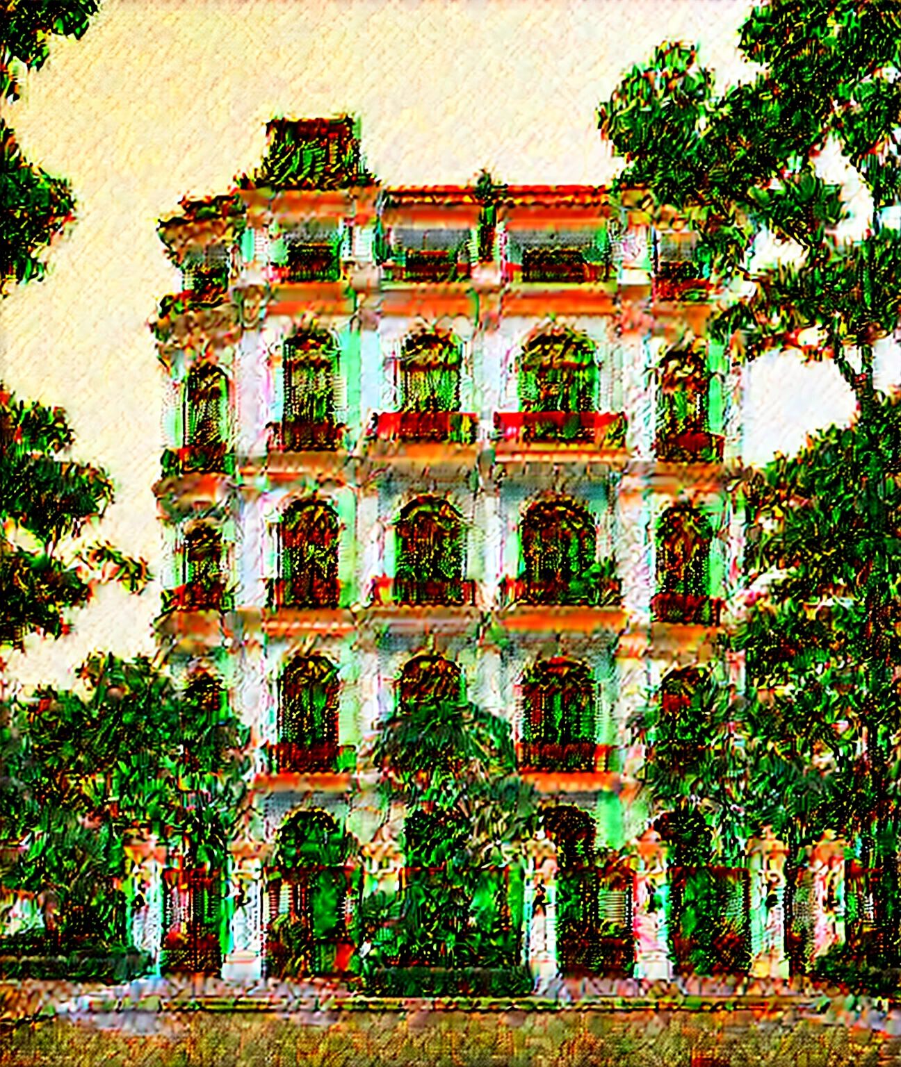 RAW photo,Exterior neo classic house, Inspired by French architecture, neo classic style, black and white, ((Highly detailed sculpted cornices at the tops of columns and walls)), French style roof, townhouse in residential area, The building is located in an urban area of Hanoi Vietnam, mix white and black steel facade, facing the road, (sidewalks), (sidewalk trees), (gate), (ultra realistic), (super high details:1.5), clean white sky, natural lighting, (curvilinear architecture:1.2), (sharpen:1.2), 8k uhd, dslr, soft lighting, high quality, film grain, Fujifilm XT3