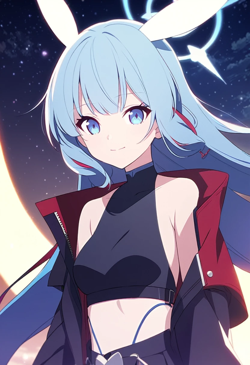 Anime girl beautiful blue hair