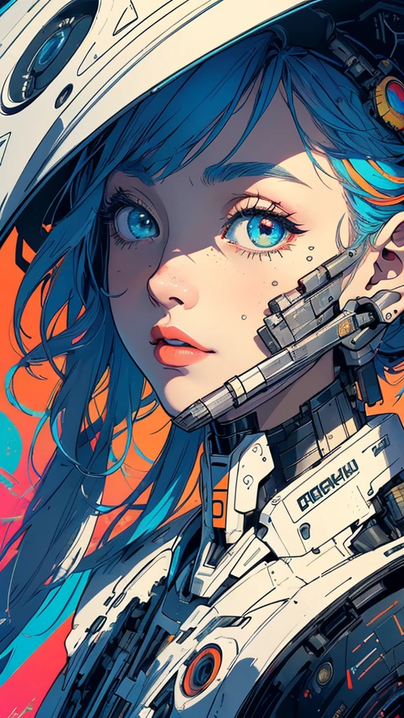 (((masterpiece, highest quality))),(((solo:1.2))),(((1girl:1.2))),32k wallpaper, very detailed, poster, vintage science fiction,(((((geometric cinematic movie poster))))), (bauhaus), shape,(((abstract))),(mid century modern),movie poster,(((((portfolio))))),(((((Close-up))))),(((((bust up))))),((((more various angle)))),(((highlight))),Vast landscape,((((heterochromia)))),(((complete. detailed face))),((((Extremely talented)))),(((((most complicated machine))))),((Overall colorfully)),neon sign