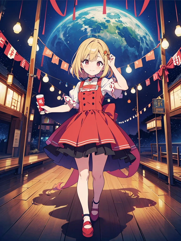 Chica de anime   un vestido, un dibujo anime inspirado en Leiko Ikemura, pixiv, mingi, , cambiar in dress, pose(Brazos arriba + feliz), holding a modest pose, I will also make fanart., quinmosis!, dos colas, fanart de alta calidad, cambiar