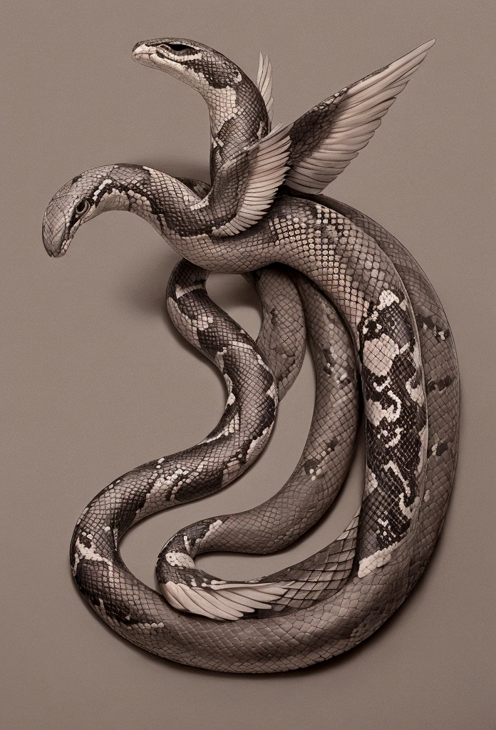 Whole body Snake have a wings. Tattoo