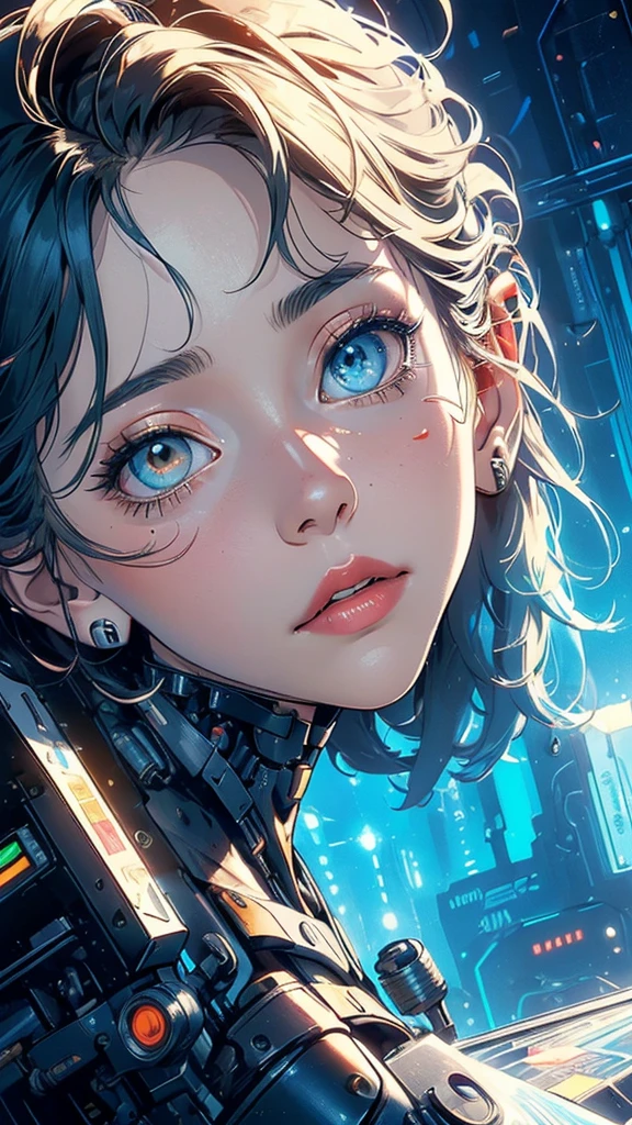 (((masterpiece, highest quality))),(((solo:1.2))),(((1girl:1.2))),32k wallpaper, very detailed, poster, vintage science fiction,(((((geometric cinematic movie poster))))), (bauhaus), shape,(((abstract))),(mid century modern),movie poster,(((((portfolio))))),(((((Close-up))))),(((((bust up))))),((((more various angle)))),(((highlight))),Vast landscape,((((heterochromia)))),(((complete. detailed face))),((((Extremely talented)))),(((((most complicated machine))))),(((genius mechanic))),((Overall colorfully)),neon sign