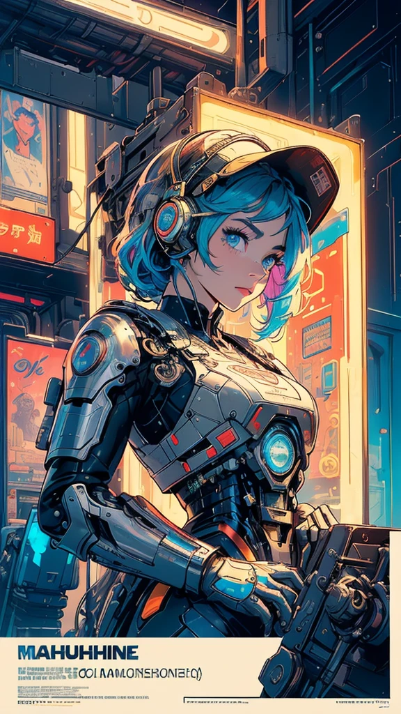 (((masterpiece, highest quality))),(((solo:1.2))),(((1girl:1.2))),32k wallpaper, very detailed, poster, vintage science fiction,(((((geometric cinematic movie poster))))), (bauhaus), shape,(((abstract))),(mid century modern),movie poster,(((((portfolio))))),(((((Close-up))))),(((((bust up))))),((((more various angle)))),(((highlight))),Vast landscape,((((heterochromia)))),(((complete. detailed face))),((((Extremely talented)))),(((((most complicated machine))))),(((genius mechanic))),((Overall colorfully)),neon sign