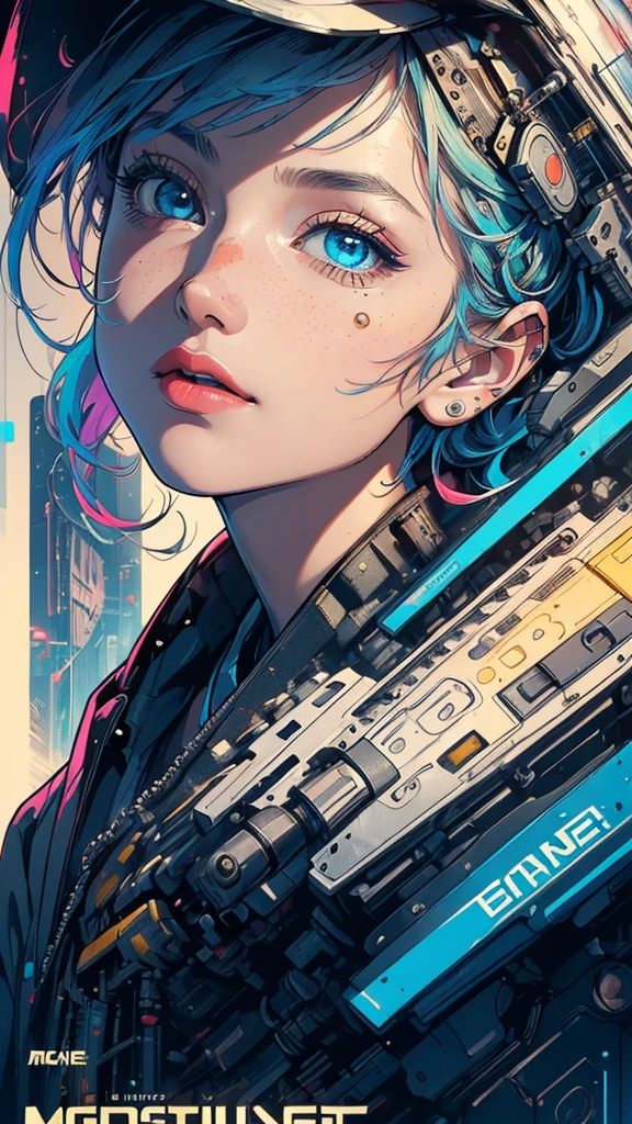 (((masterpiece, highest quality))),(((solo:1.2))),(((1girl:1.2))),32k wallpaper, very detailed, poster, vintage science fiction,(((((geometric cinematic movie poster))))), (bauhaus), shape,(((abstract))),(mid century modern),movie poster,(((((portfolio))))),(((((Close-up))))),(((((bust up))))),((((more various angle)))),(((highlight))),Vast landscape,((((heterochromia)))),(((complete. detailed face))),((((Extremely talented)))),(((((most complicated machine))))),(((genius mechanic))),((Overall colorfully)),neon sign
