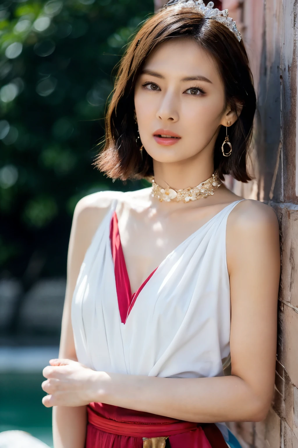 One Girl, See-throughロイヤルドレス, Outdoor, (Tibetan Hot Springs), Elaborate Royal Robes, (Spread the word ), Fantasy, Octane Rendering, High resolution, Dolby Vision, (Intricate details, Super detailed:1.2), (Natural skin texture, Hyperrealism, Soft Light:1.2),Bob Hair, Sharp focus, night, necklace, Chinese mythology, (Big Breasts:0.7), Beautiful Face, Perfect Face, SF Headband, View your audience, Highest quality, Perfect body, (whole body), (Browsing Caution:0.2), Compensate, Red lips, Sci-Fi Hair Accessories, Earrings, Neck choker, eyeliner, (Intricate crown), (expensive), (Long legs),(See-through),topless,pubic hair, , (((Grab your chest:1.3))),bracelet, (blush),()