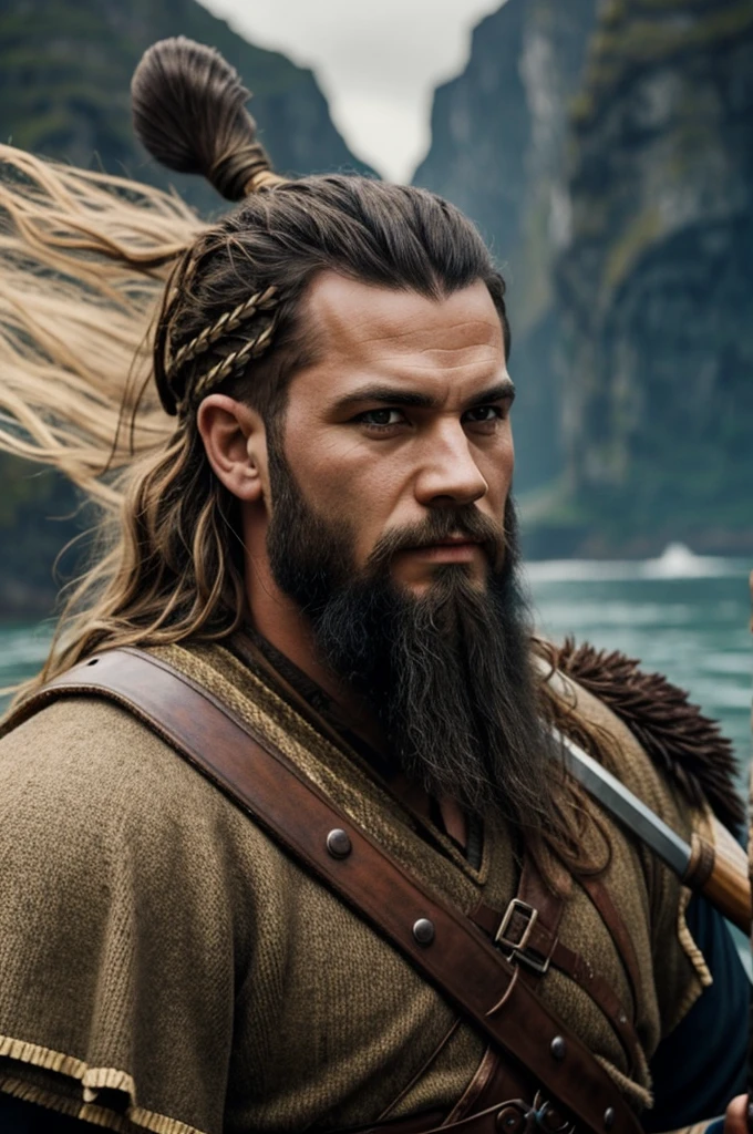 Un viking avec une hache 