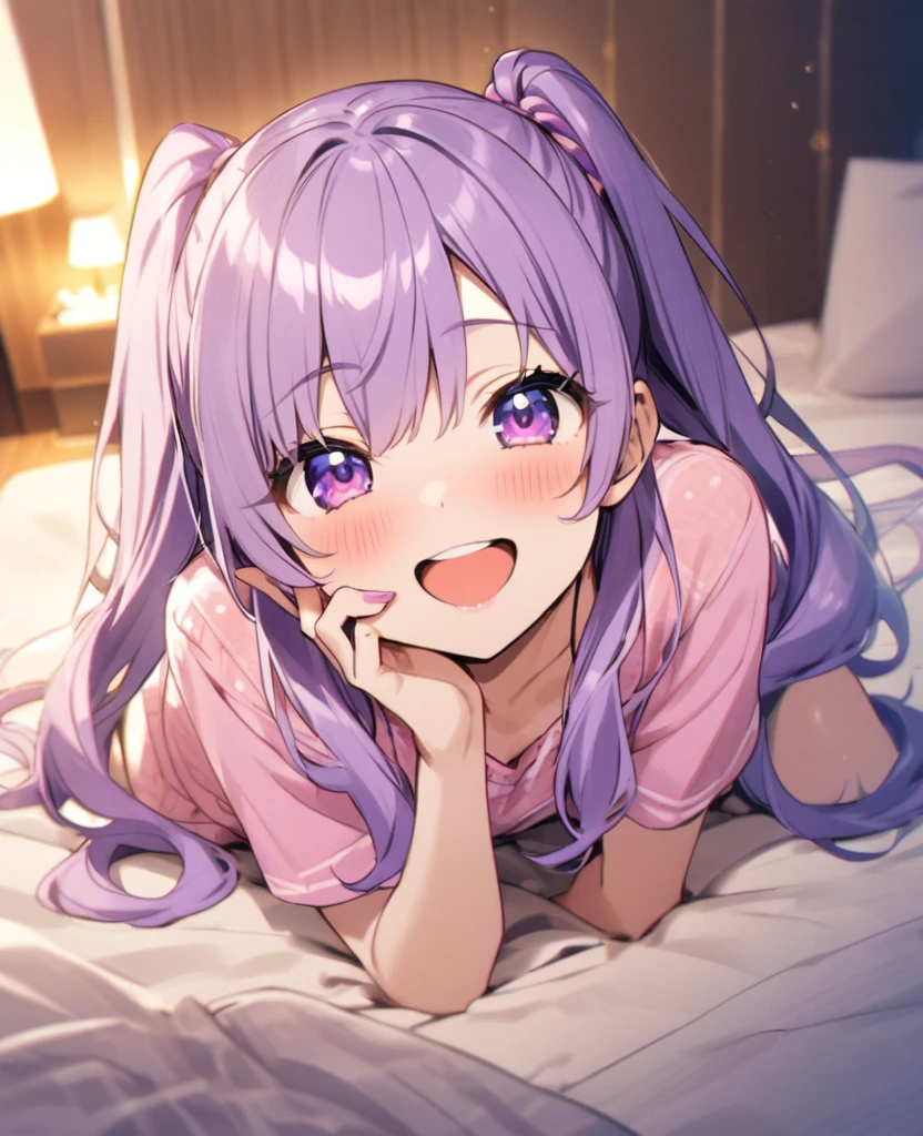 {{{NSFW}}},(masterpiece:1.2),(ultra quality:1.2),(ultra detailed:1.2),(ultra-high resolution:1.2),(very fine 8K CG wallpaper:1.2),Mejiro McQueen \(umamusume\),{1 girl,beautiful girl,cute,smile,kawaii, lovely,blushing,playful expression},sharp focus,oily skin,beautiful detailed hair,glossy hair,(wear gym uniform:1.5),(lying on the bed:1.2),wear bloomer,perfect two legs,(spread two legs:1.2),,five fingers,(large breaths),beautiful detailed eyes,jewel like eyes,violet eyes, (two hands behind head:1.1),open mouth,armpits, solo,beautiful navel, looking at viewer,collarbone,earring