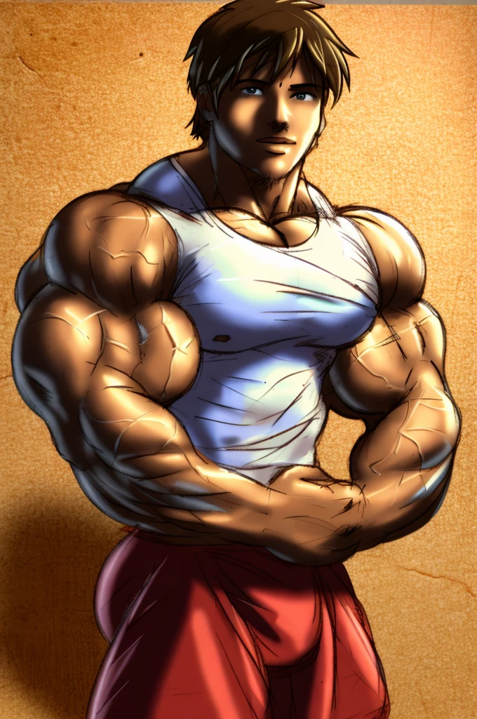muscular boy,solo, sin Camiseta ,bermudas,De pie,cocina,( ), sombreado suave , mbbbbb , piel clara , rubio, ojos azules