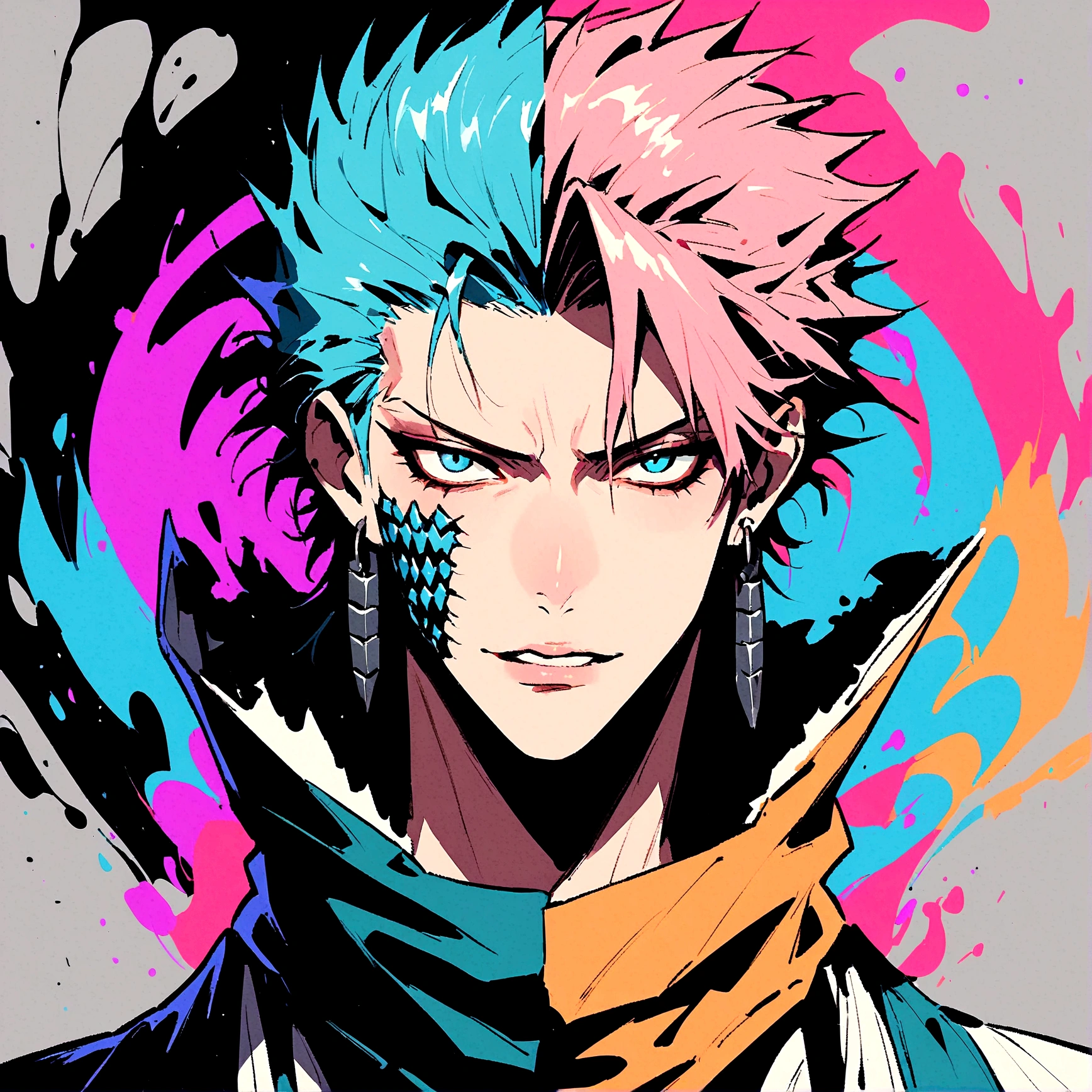 1boy, male focus, Grimmjow Jaegerjaques, bleach, Las Noches, Hueco Mundo