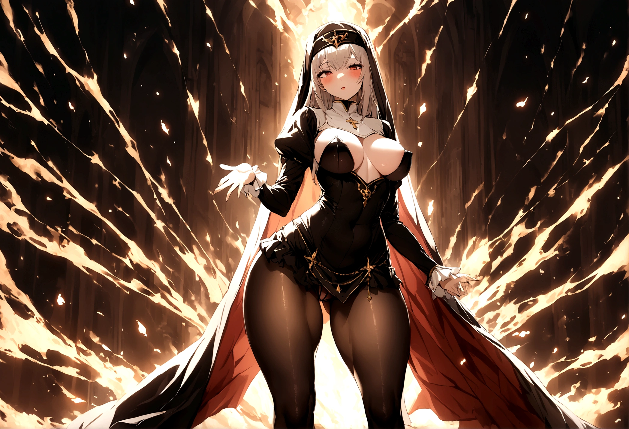1girl,nun,Pantyhose,sexy,nsfw