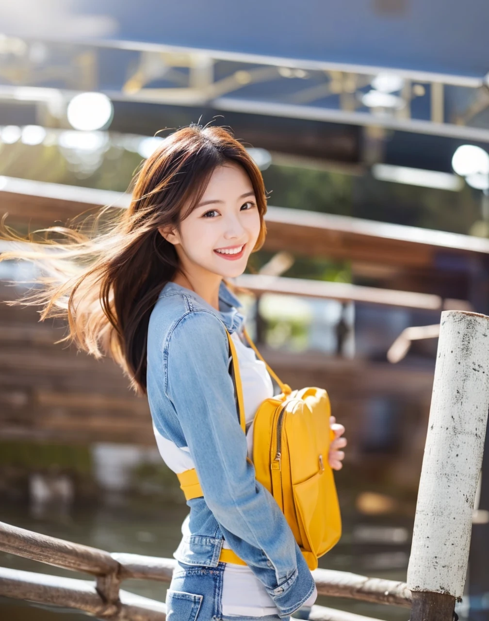 a beautiful woman,Cheerful and confident