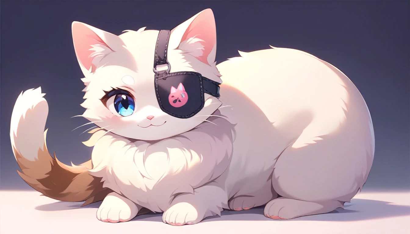 score_9, score_8_up, score_7_up, detailed, rating safe, absurdity, full body, cat, cute, looking at viewer, eyepatch, 