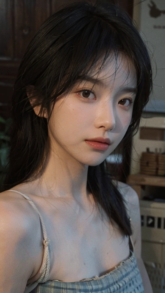 8K,Best quality, masterpiece, ultra high res, (photorealistic:1.4), raw photo, (Authentic skin texture:1.3), (film grain:1.3), (selfie angle),1girl,beautiful detailed eyes and face,masterpiece, best quality,close-up,upper bod, 