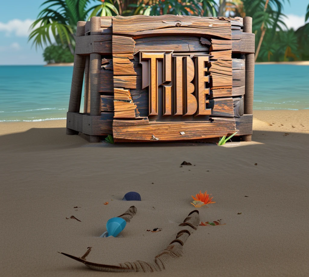 background with stylized 3d native beach