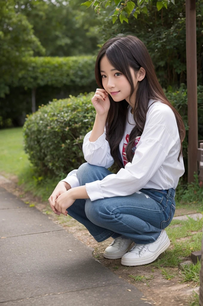 beautiful girl、Crab-legged stance
