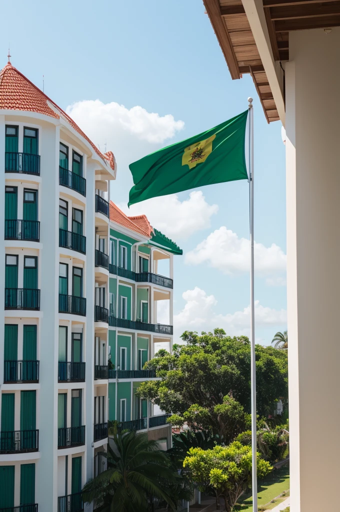 Flag of house of the dragon green hightower in city of aracaju bridge