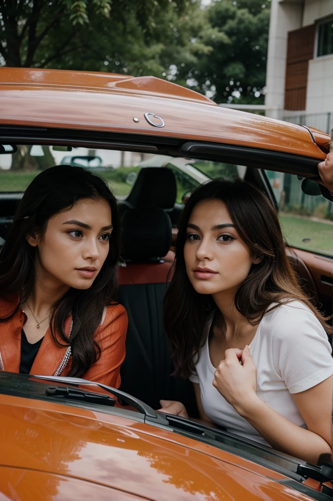 1 cars and two woman