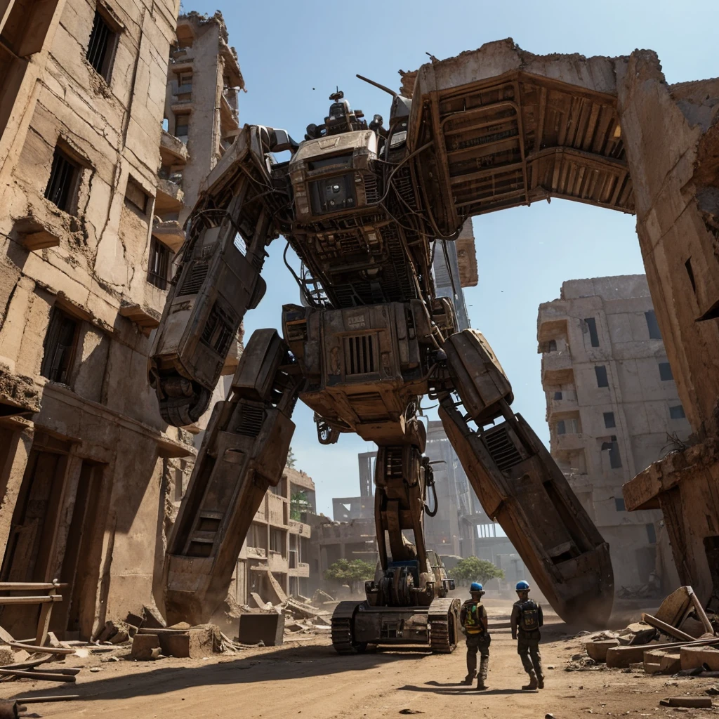 In the ruins of an alien city, a scavenging robot looks for useful parts (it greatly resembles a rodent with many tool appendages)
