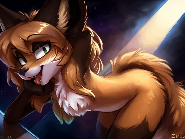by fluff-kevlar, by Zackary911, by Kenket, by Kilinah, averi, fox girl, medium chest, wet fur, sassy, sassy hips, sexy, sensual, detailed, uploaded to e621, beautiful and detailed portrait of an anthropomorphic vixen ((woman))), movie lighting, (detailed averi), (detailed lighting), (detailed fur), (detailed breasts), (detailed skin), (cinematic lighting), ((detailed background)), ((depth of field)), (half body shadow), ((looking at viewer)), [backlighting], [detailed ambient light], [ambient light on the belly], [realistic proportions], [explicit content, adult, nsfw], [sharp focus], (questionable content), (shaded), (hi res), ((masterpiece)), half-closed eyes, in space, nebula, bending over, pressing ass against glass, close up view, hand on butt, chest fluff, flat chest