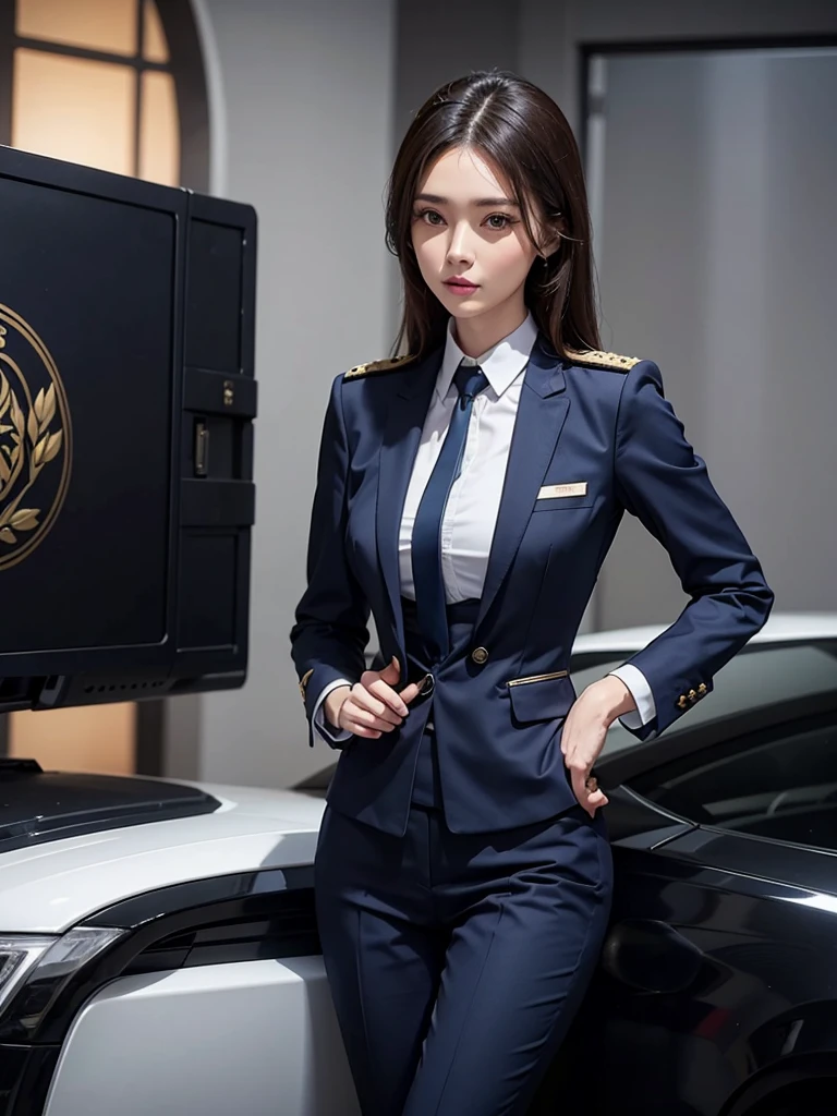 Mature royal sister style stewardess sexy female police captain top ol female slim fit slim professional suit