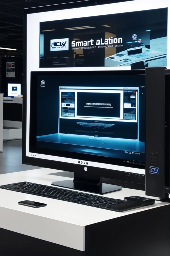 Create a logo for SMART SOLUTIONS a computer and cctv shop