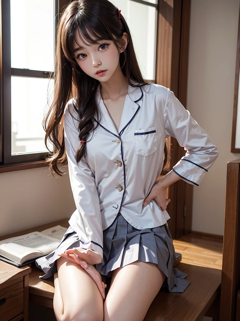 Pure desire Japanese bow school girl pleated skirt jk sexy sailor student emotional pajamas suit female jk fun