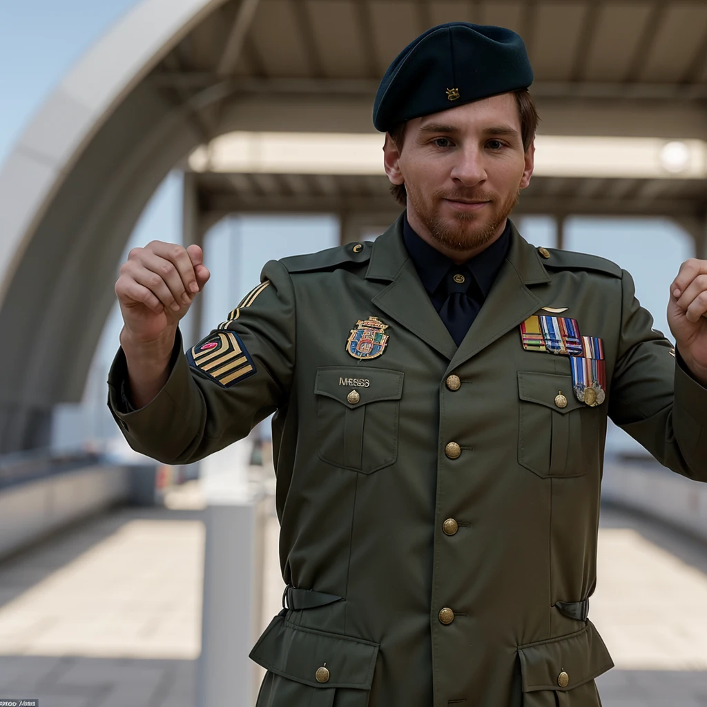 Messi con uniforme militar de la Alemania