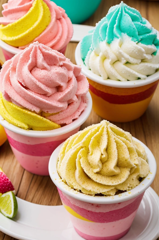 Helado defresa con chispa decolores