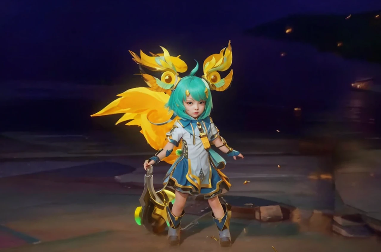 Best Quality, 1girl, kda, solo, long hair, short hair hair, dress,